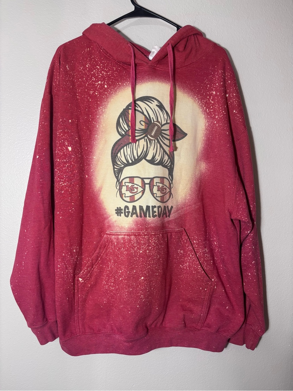 Tultex Red Pullover Hoodie with #GAMEDAY Graphic